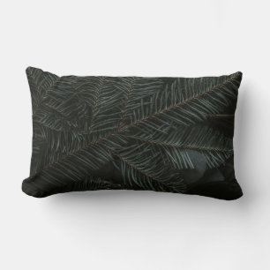 Green pine tree leaves lumbar cushion
