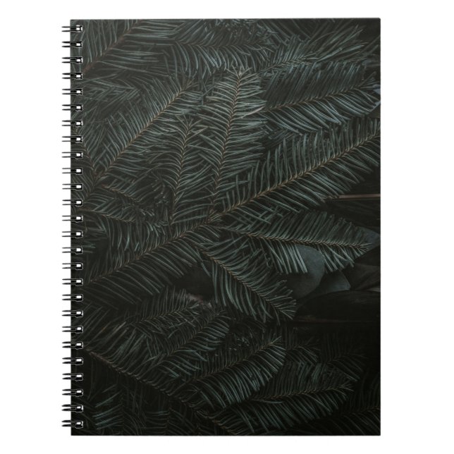 Green pine tree leaves notebook (Front)