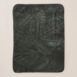 Green pine tree leaves sherpa blanket