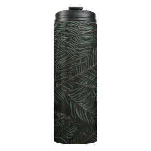 Green pine tree leaves thermal tumbler