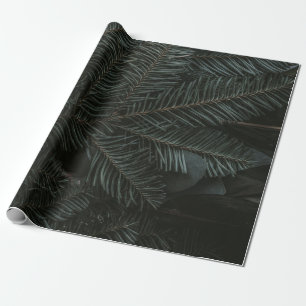 Green pine tree leaves wrapping paper