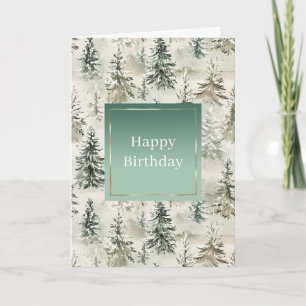 Green Pine Trees Card
