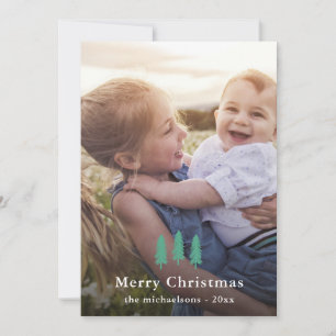 Green Pine Trees Christmas Print Photo Holiday