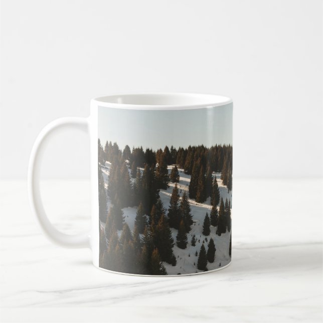GREEN PINE TREES COFFEE MUG (Left)