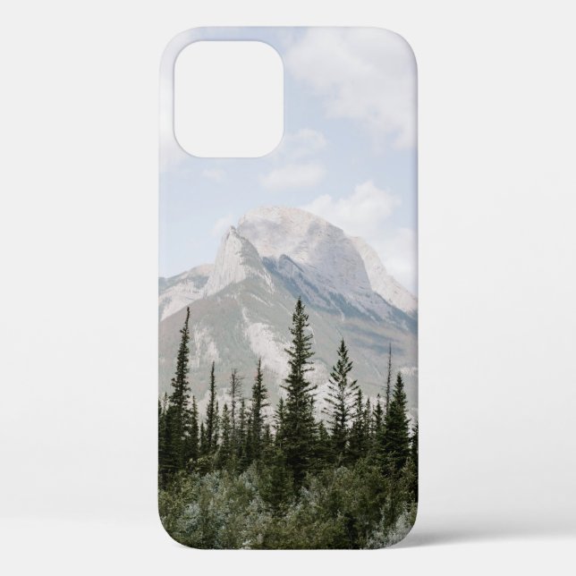 GREEN PINE TREES NEAR MOUNTAIN UNDER WHITE CLOUDS Case-Mate iPhone CASE (Back)