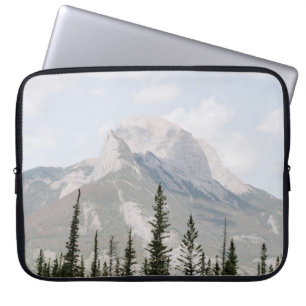 GREEN PINE TREES NEAR MOUNTAIN UNDER WHITE CLOUDS LAPTOP SLEEVE