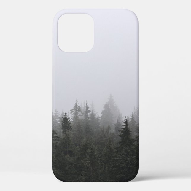 GREEN PINE TREES UNDER WHITE SKY Case-Mate iPhone CASE (Back)