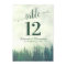 Green Pine Trees Wedding Table Number Card Large