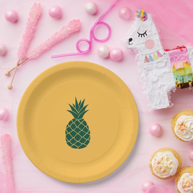 Green Pineapple Paper Plate (Party)