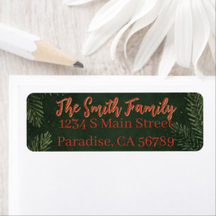 Green Pines and Bows Return Address Labels