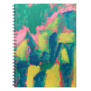 Green & Pink Abstract Painting Abstract Art Abstra Notebook