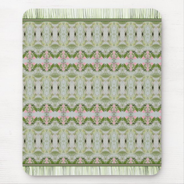 Green Pink And Pretty Patterned Print Rug Style Mouse Pad (Front)