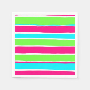 Green Pink Blue Stripes  Napkin