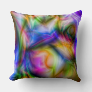 Green, Pink, Blue, Yellow, Purple Abstract Pillow