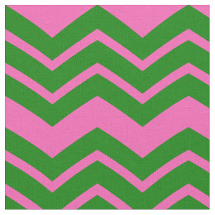 Green Pink Chevron Zigzag Design  Fabric