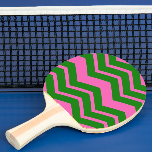 Green Pink Chevron Zigzag Design  Ping Pong Paddle (Insitu)