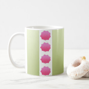 green pink coffee mug