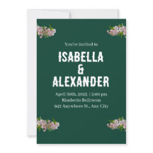 Green Pink Creative Flower Wedding Invitation