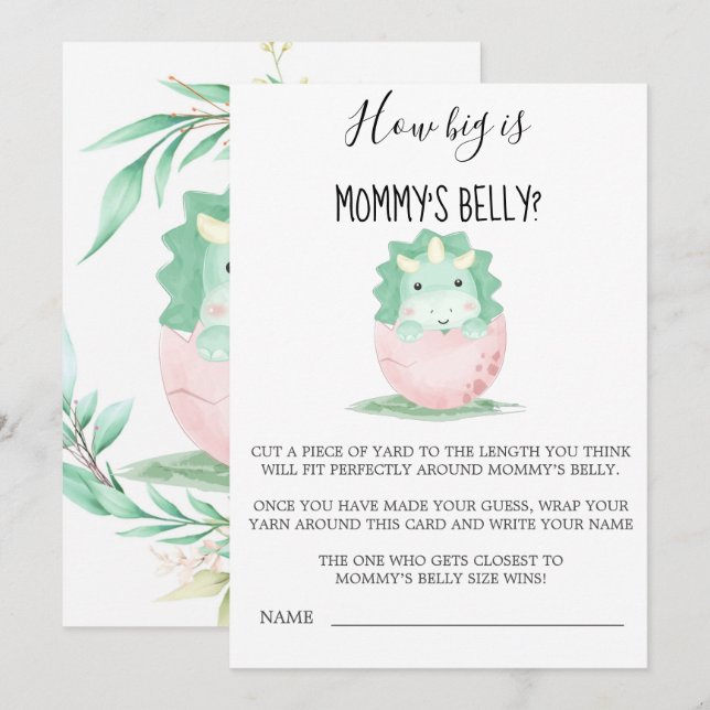 Green Pink Dinosaur How Big Is Mummy’s Belly  (Front/Back)