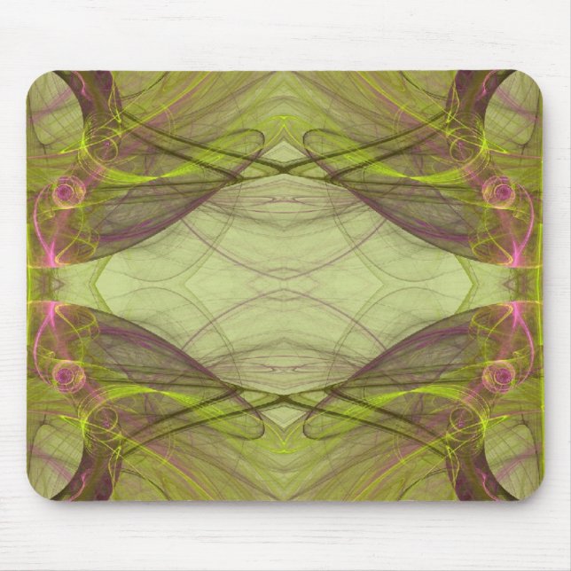 Green & Pink Fractal Mousepad (Front)