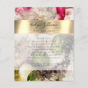 Green Pink glitter watercolor flyer