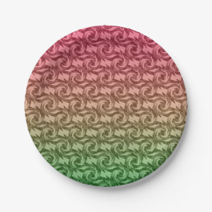 Green pink gradient paper plate