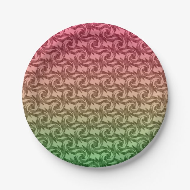 Green pink gradient paper plate (Front)