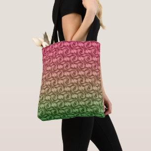 Green pink gradient tote bag