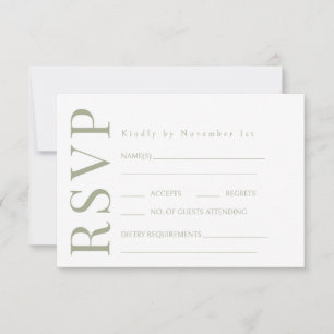Green Pink Meadow Wild Flower Wedding RSVP Card