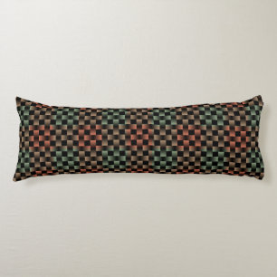 Green Pink Plaid Chequered Weave Pattern Body Cushion