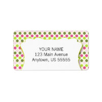 Green & Pink Polka Dot Pattern