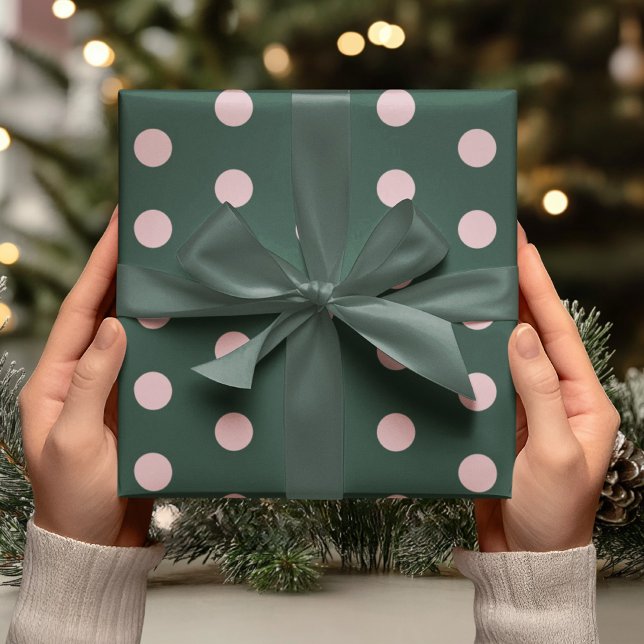 Green & Pink Polka Dot Wrapping Paper (Creator Uploaded)