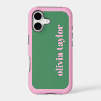 Green Pink Preppy Personalised Name Modern Cute