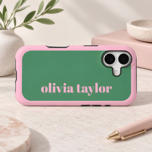 Green Pink Preppy Personalised Name Modern Cute