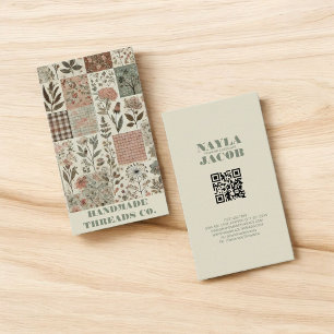 Green Pink Quilt and Patchwork Handmade Clothing Business Card