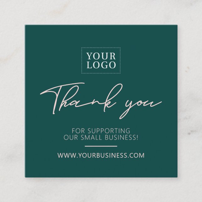 Green & Pink Simple Business Thank you Insert  (Front)