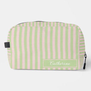 Green & Pink Stripes Abstract Retro Dopp Kit