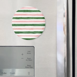 Green Pink Stripes Magnet
