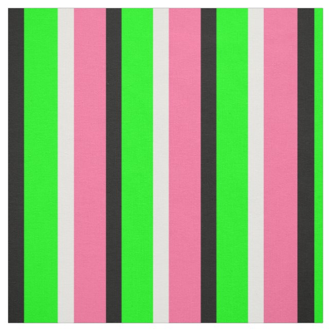 Green Pink Stripes Textile Fabric (Swatch)