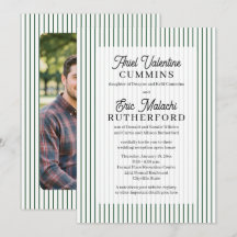 Green Pinstripe Rustic Groom's Parents Remarried