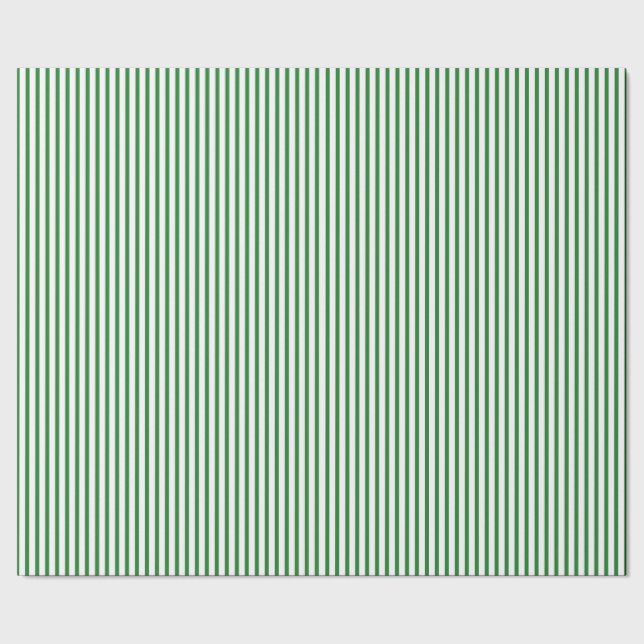 Green Pinstripe Stripes Wrapping Paper (Seam)