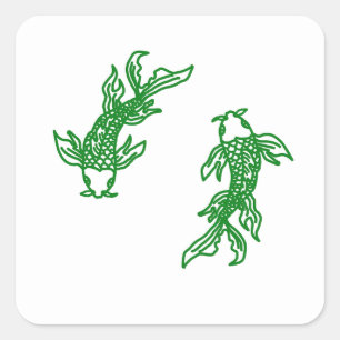 Green Pisces Flowcrest Sticker – Natural Water