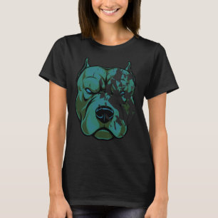 Green Pit Bull Broken Glasses T-Shirt