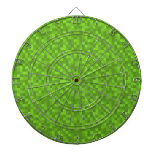 Green Pixel Pattern Retro 8-Bit Gaming Dartboard