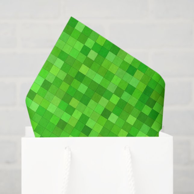 Green Pixels Decoupage Tissue Paper (Gift Bag)