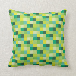 Green Pixels   Pixelated Pattern   Gamer Cushion