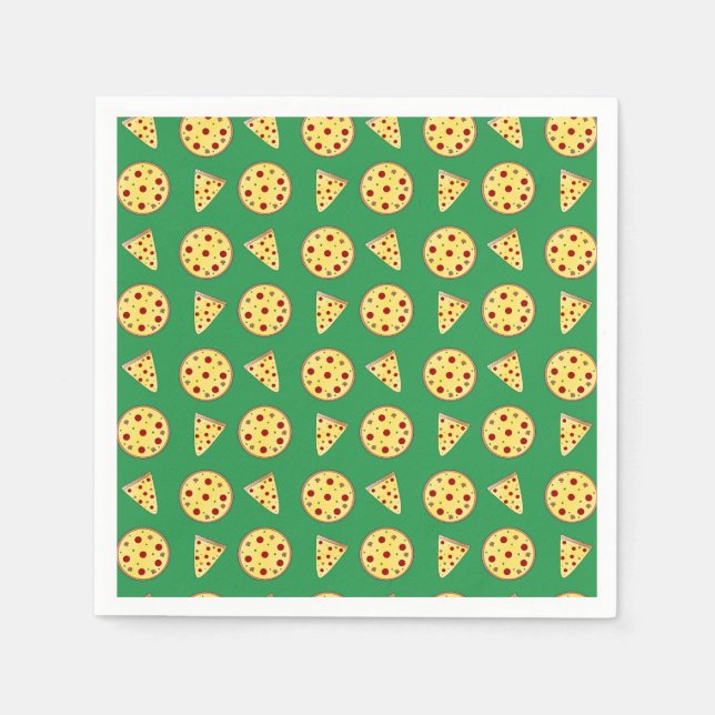 Green pizza pattern napkin (Front)