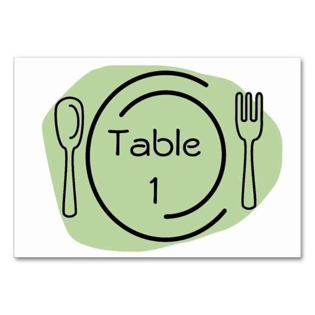 Green Place Setting Table Number (Front)