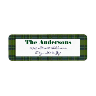 Green Plaid - Address Label Return Address Label