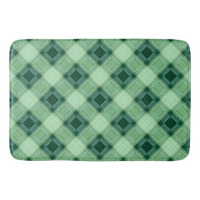 Green plaid bath mat (Front)